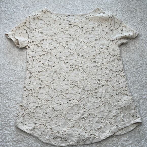 Loft Cream Lace Top Medium - Picture 6 of 8